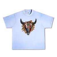 Grape Ice American Bull Skull Urban Heavy Tee - Jasminsmagicworld