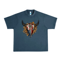 Midnight Navy American Bull Skull Urban Heavy Tee - Jasminsmagicworld