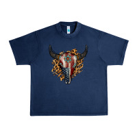 Navy American Bull Skull Urban Heavy Tee - Jasminsmagicworld