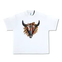 White American Bull Skull Urban Heavy Tee - Jasminsmagicworld