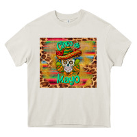 Cream cinco de mayo sombrero skull Heavy Core Tee - BarkalooDesign