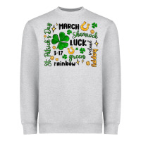 Heather Grey st. patricks day doodle Heavyweight Sweatshirt - MaliasSmallBusiness