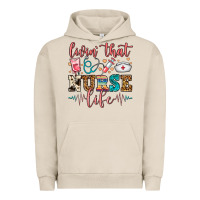 Pigment French Oak Livin' That Nurse Life Urban Hoodie - FaDigitalArtStudio