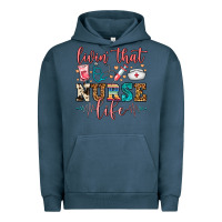 Pigment Midnight Navy Livin' That Nurse Life Urban Hoodie - FaDigitalArtStudio