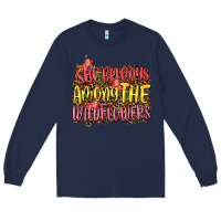 Navy she belongs among the wildflowers Long Sleeve Tee - NancyCooperArtShop