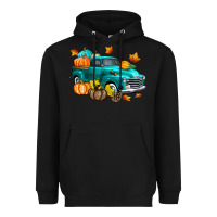 Black Fall Farm Truck Heavyweight Hoodie - texasbilliewilder