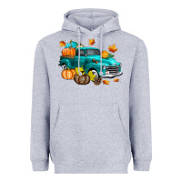Heather Grey Fall Farm Truck Heavyweight Hoodie - texasbilliewilder