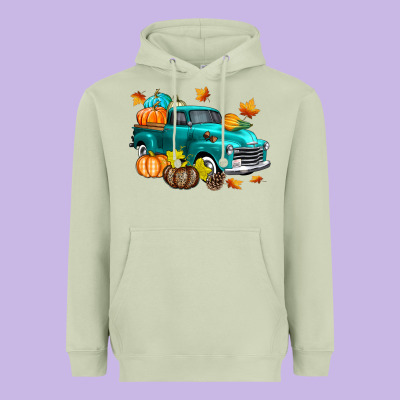Fall Farm Truck Heavyweight Hoodie Designed By Texasbilliewilder