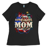 Black American Mom 4th of July Ladies Tee - CowGirlArtShop