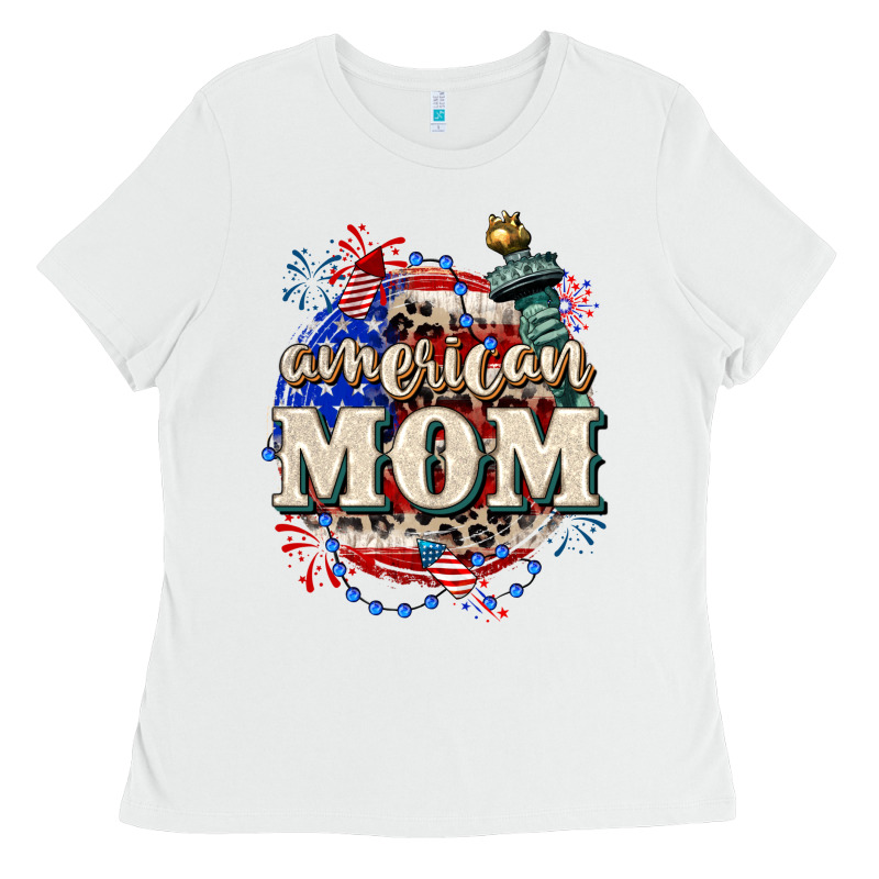 American Mom 4th Of July Ladies Tee by CowGirlArtShop | Teevron