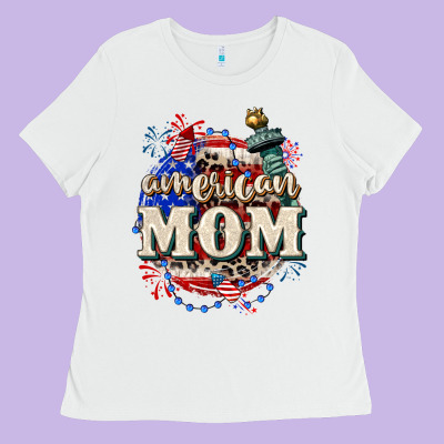 American Mom 4th Of July Ladies Tee Designed By Cowgirlartshop