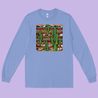 Cactus Gemstone Coaster Long Sleeve Tee Designed By Jahusdesignshop