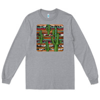 Heather Grey cactus gemstone coaster Long Sleeve Tee - JahusDesignShop