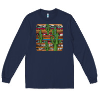 Navy cactus gemstone coaster Long Sleeve Tee - JahusDesignShop