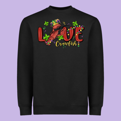Mardi Gras Love Crawfish Heavyweight Sweatshirt Designed By Maliassmallbusiness