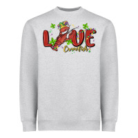 Heather Grey mardi gras love crawfish Heavyweight Sweatshirt - MaliasSmallBusiness