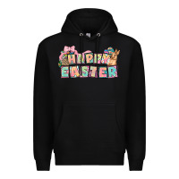 Black Happy Easter plate letters Easter Day Premium Hoodie - HowdyJamesFarm