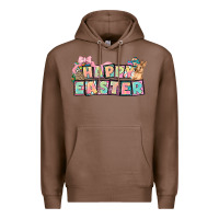 Chestnut Happy Easter plate letters Easter Day Premium Hoodie - HowdyJamesFarm