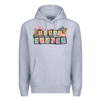 Heather Grey Happy Easter plate letters Easter Day Premium Hoodie - HowdyJamesFarm