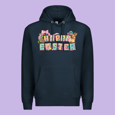 Happy Easter Plate Letters Easter Day Premium Hoodie Designed By Howdyjamesfarm