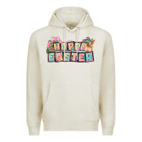 Oatmeal Heather Happy Easter plate letters Easter Day Premium Hoodie - HowdyJamesFarm