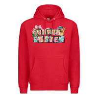 Red Happy Easter plate letters Easter Day Premium Hoodie - HowdyJamesFarm