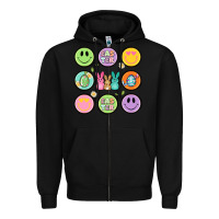 Black easter day smiley faces Zipper Hoodie - Artiststas