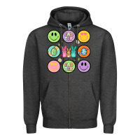 Charcoal Heather easter day smiley faces Zipper Hoodie - Artiststas