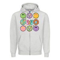 Dove Grey easter day smiley faces Zipper Hoodie - Artiststas