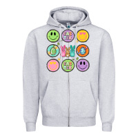 Heather Grey easter day smiley faces Zipper Hoodie - Artiststas