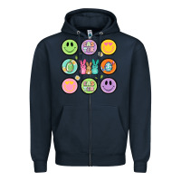 Navy easter day smiley faces Zipper Hoodie - Artiststas