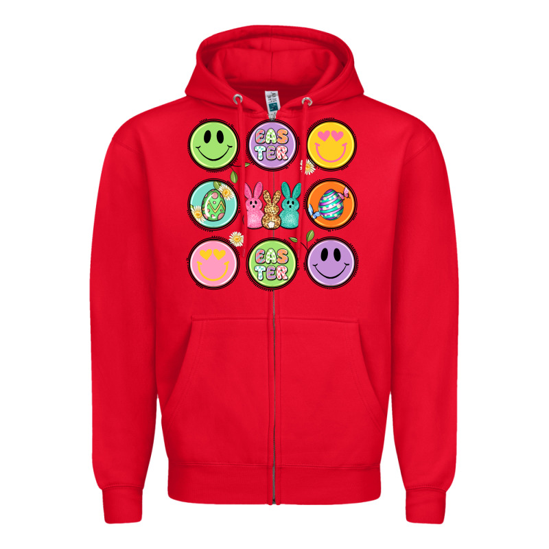 Easter Day Smiley Faces Zipper Hoodie by Artiststas | Teevron