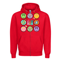 Red easter day smiley faces Zipper Hoodie - Artiststas