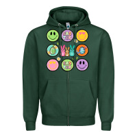 Sports Green easter day smiley faces Zipper Hoodie - Artiststas