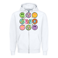 White easter day smiley faces Zipper Hoodie - Artiststas