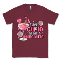 Burgundy even cupid needs a margarita Classic Tee - MaliasSmallBusiness