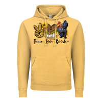 Vintage Mustard peace love rooster Vintage Hoodie - LillyAllenDesigns
