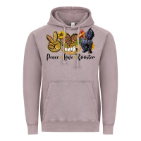 Vintage Zinc peace love rooster Vintage Hoodie - LillyAllenDesigns