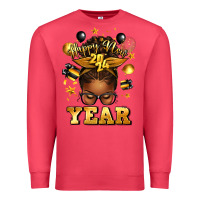 Cardinal happy new year afro messy bun Premium Sweatshirt - texasbilliewilder