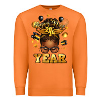Carrot happy new year afro messy bun Premium Sweatshirt - texasbilliewilder
