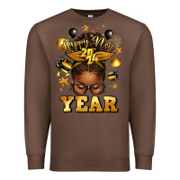 Chestnut happy new year afro messy bun Premium Sweatshirt - texasbilliewilder