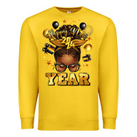 Lemon happy new year afro messy bun Premium Sweatshirt - texasbilliewilder