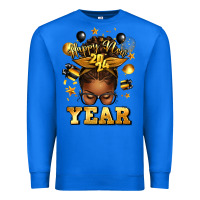 True Royal happy new year afro messy bun Premium Sweatshirt - texasbilliewilder