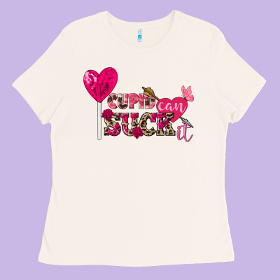 Cupid Can Suck It Valentine's Day Ladies Tee Designed By Fadigitalartstudio