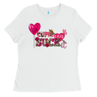 White cupid can suck it valentine's day Ladies Tee - FaDigitalArtStudio