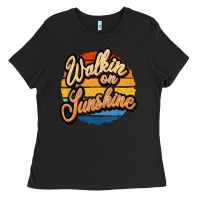Black Walking on Sunshine Ladies Tee - JahusDesignShop