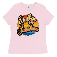 Bubblegum Pink Walking on Sunshine Ladies Tee - JahusDesignShop