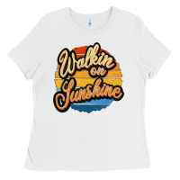 White Walking on Sunshine Ladies Tee - JahusDesignShop