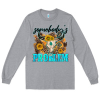 Heather Grey somebodys problem Long Sleeve Tee - NancyCooperArtShop
