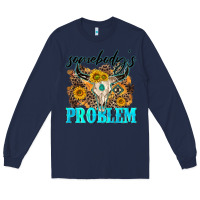 Navy somebodys problem Long Sleeve Tee - NancyCooperArtShop